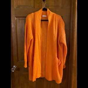 Orange Cardigan Sweater w/ pockets XL